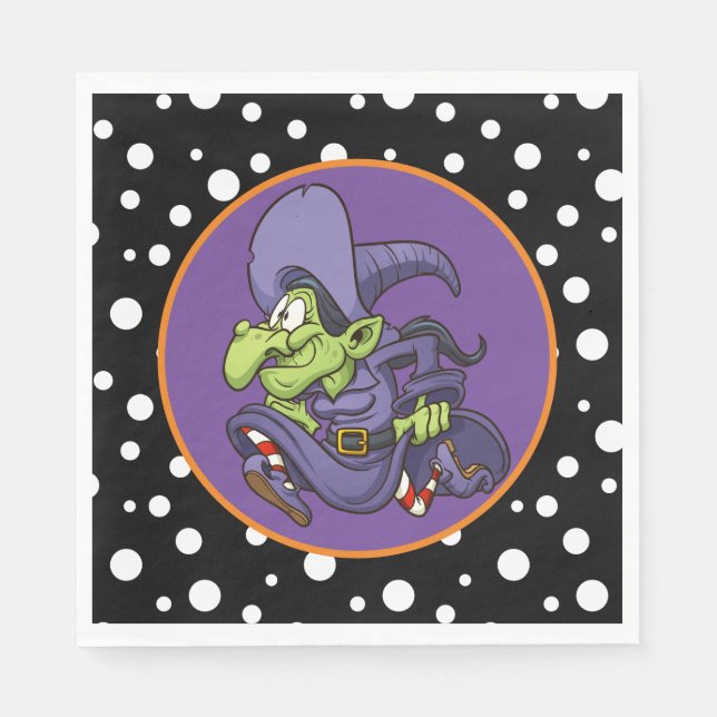 Halloween Witch Paper Napkins (Front)