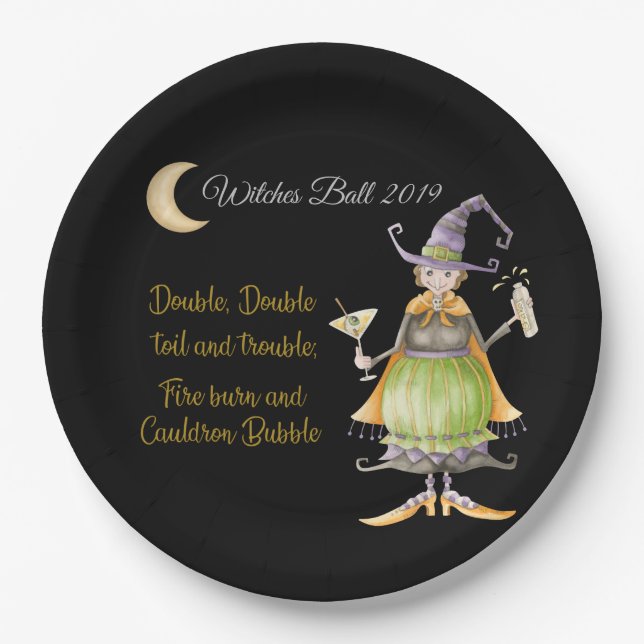 Halloween Witch Paper Plate (Front)