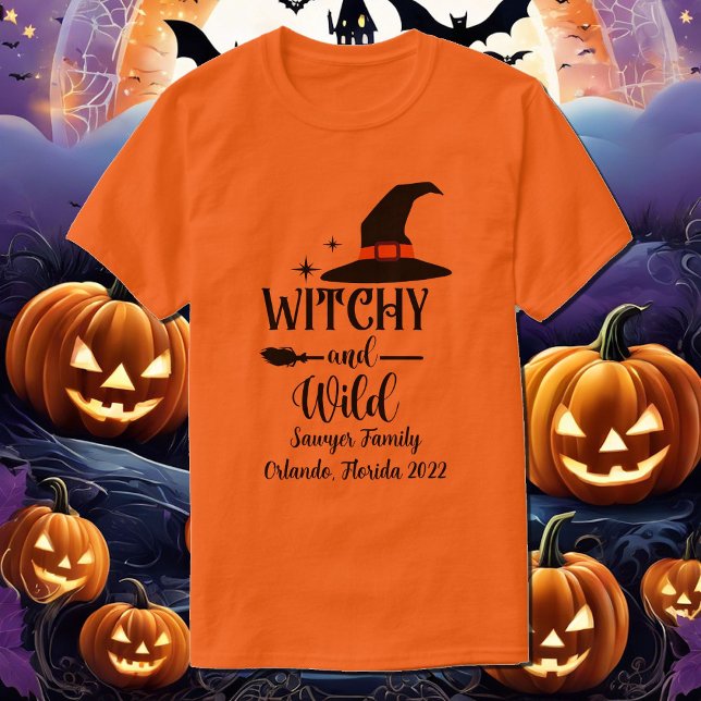 Halloween Witch Personalise Name Group Vacation T-Shirt (Creator Uploaded)