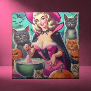 Halloween Witch Pin-up Tile
