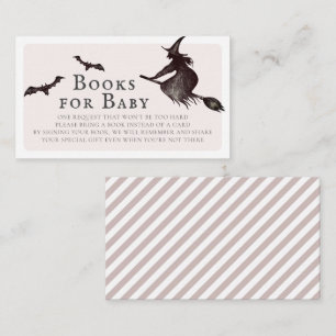 Halloween Witch Pink Baby Shower Books for Baby Enclosure Card