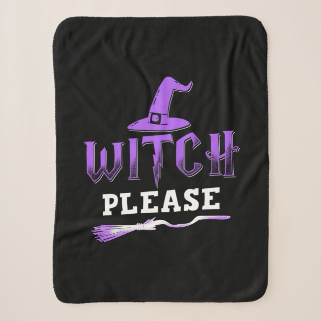 Halloween Witch Please Sherpa Blanket (Front)