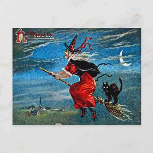 Hallowe'en Witch Postcard (Front)