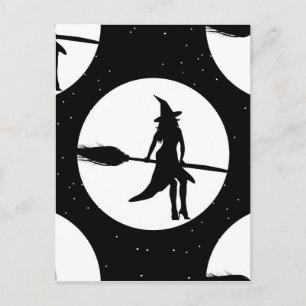 halloween witch postcard