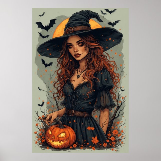 Halloween Witch Poster (Front)