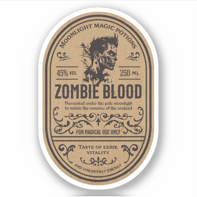 Halloween Witch Potion Apothecary Bottle Label (Front)