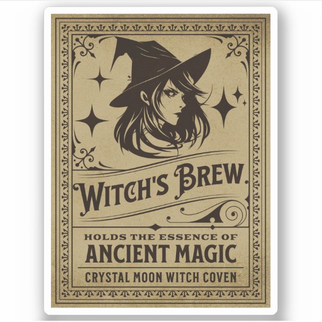 Halloween Witch Potion Apothecary Bottle Label (Front)