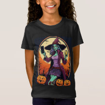 Halloween Witch printed trendy t shirt