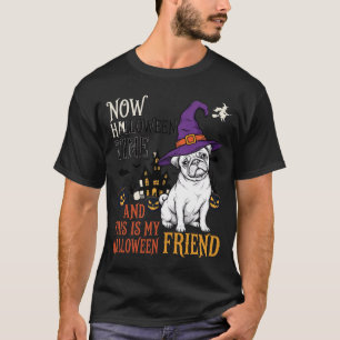Halloween Witch Pug Friend Vintage Graphic T-Shirt