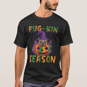 Halloween Witch Pug Pug Kin Season Pumpkin Funny C T-Shirt