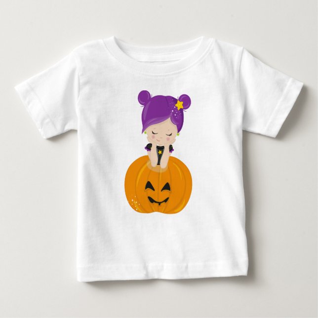 Halloween, Witch, Pumpkin, Boo, Trick Or Treat Baby T-Shirt (Front)