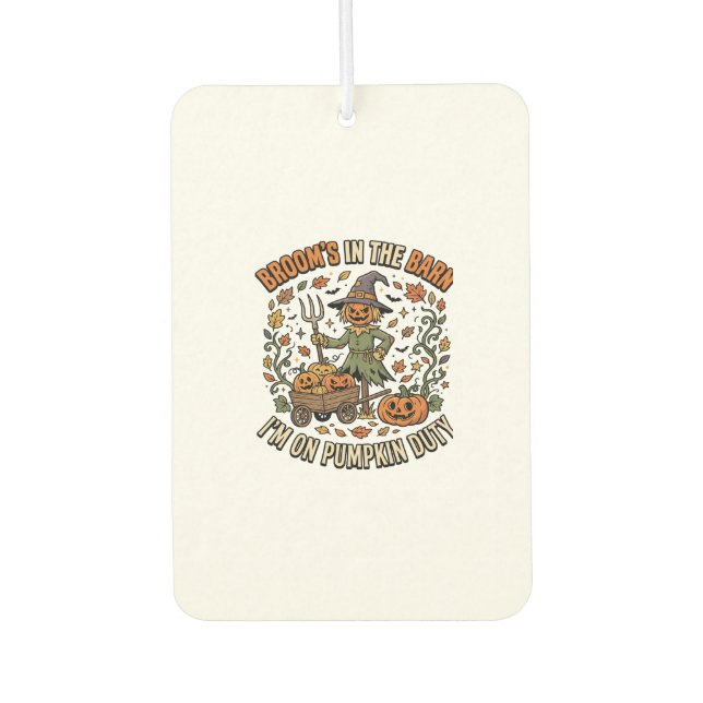 Halloween Witch Pumpkin Patch Humour Car Air Freshener (Front)