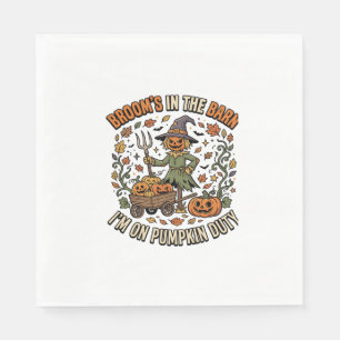 Halloween Witch Pumpkin Patch Humour Napkin