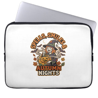 Halloween Witch Pumpkin Vibes Laptop Sleeve