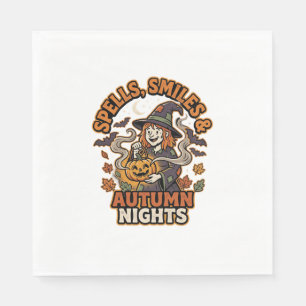 Halloween Witch Pumpkin Vibes Napkin