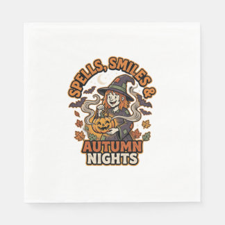 Halloween Witch Pumpkin Vibes Napkin