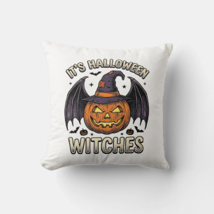Halloween Witch Pumpkin Vintage Bat Shirt_1 Cushion