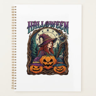 Halloween Witch Pumpkins Moon Phases_1 Planner