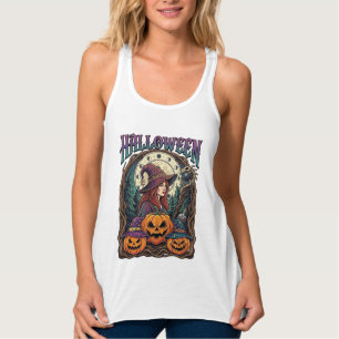 Halloween Witch Pumpkins Moon Phases_1 Singlet