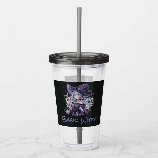 Halloween/Witch/purple  Acrylic Tumbler (Front)