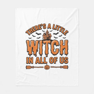 Halloween Witch Quote Vintage Vector Design_1 Fleece Blanket