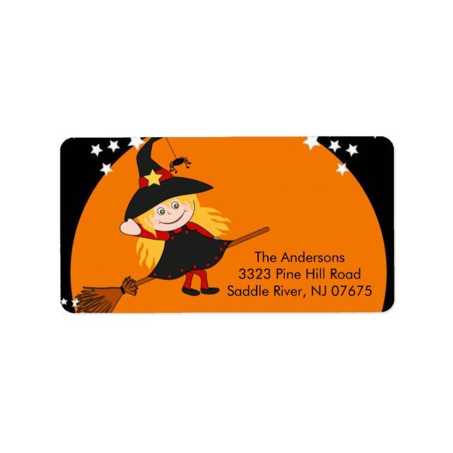 Halloween Witch Return Address Label (Front)
