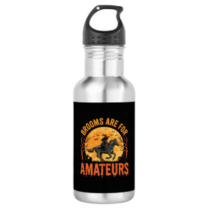 Halloween Witch Rider Horse Brooms Are For Amateur 532 Ml Water Bottle
