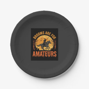 Halloween Witch Rider Horse Brooms Are For Amateur Paper Plate