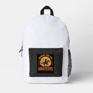 Halloween Witch Rider Horse Brooms Are For Amateur Printed Backpack