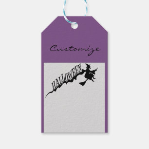 Halloween Witch Riding Broom Thunder_Cove Gift Tags