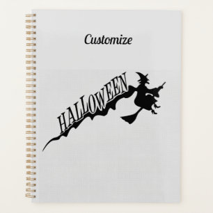 Halloween Witch Riding Broom Thunder_Cove Planner