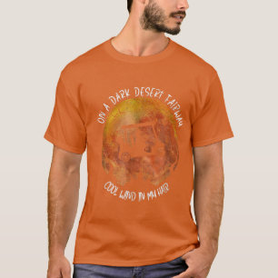Halloween Witch Riding Golf Cart On A Dark Desert  T-Shirt