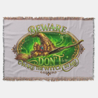 Halloween Witch Saying Cozy Year-Round Blanket