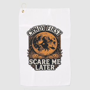 Halloween Witch Shirt Candy Scary Vintage Engravin Golf Towel