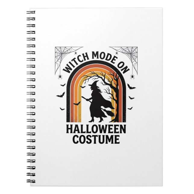 Halloween Witch Shirt Funny Costume Vintage Engrav Notebook (Front)
