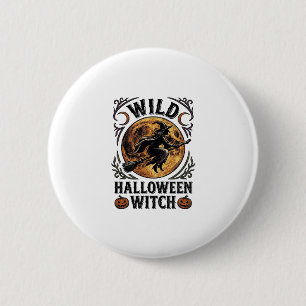 Halloween Witch Shirt Vintage Broom Moon Graphic_1 6 Cm Round Badge