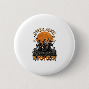 Halloween Witch Shirt Vintage Engraved Coven Night 6 Cm Round Badge