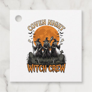 Halloween Witch Shirt Vintage Engraved Coven Night Favour Tags