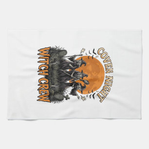 Halloween Witch Shirt Vintage Engraved Coven Night Tea Towel