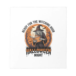 Halloween Witch Shirt Vintage Spellbook Reading De Notepad