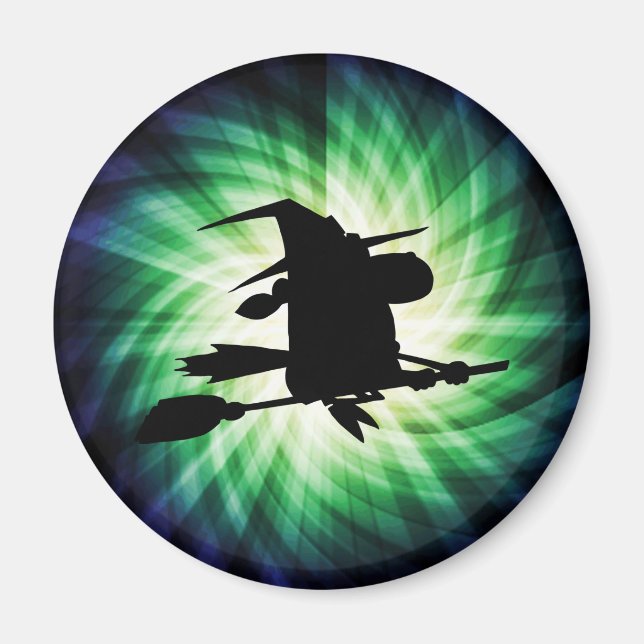 Halloween Witch Silhouette; Cool Magnet (Front)