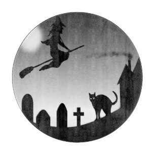 HALLOWEEN WITCH SILHOUETTE CUTTING BOARD