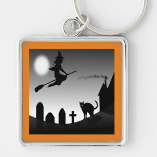HALLOWEEN WITCH SILHOUETTE KEYCHAIN