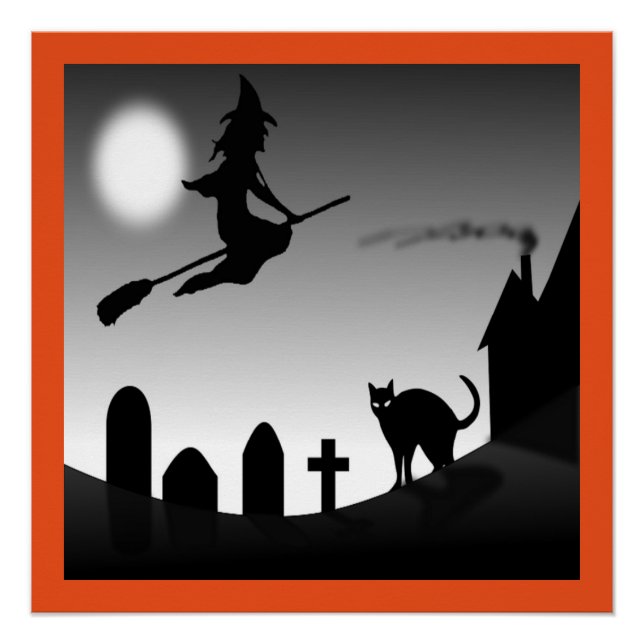 HALLOWEEN WITCH SILHOUETTE POSTER (Front)
