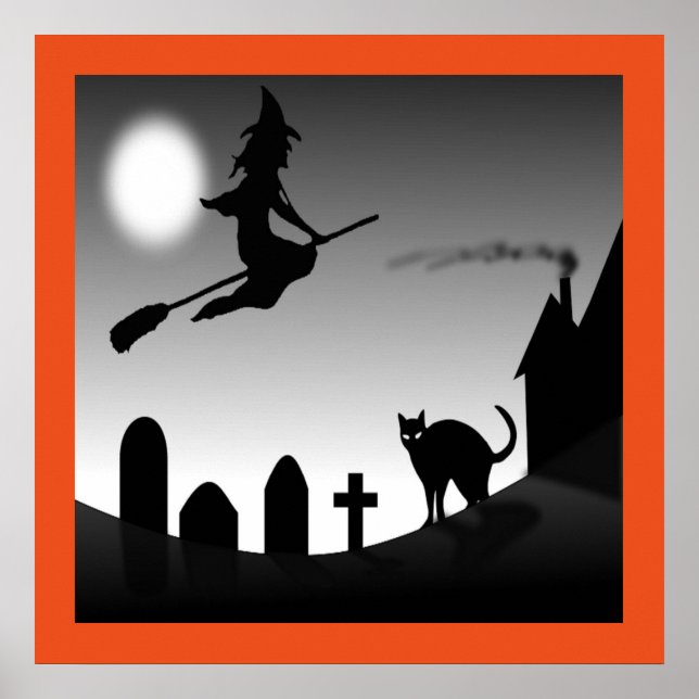 HALLOWEEN WITCH SILHOUETTE POSTER (Front)