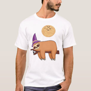 Halloween Witch Sloth Oversized T-Shirt