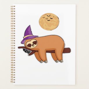 Halloween Witch Sloth Premium T-Shirt Planner