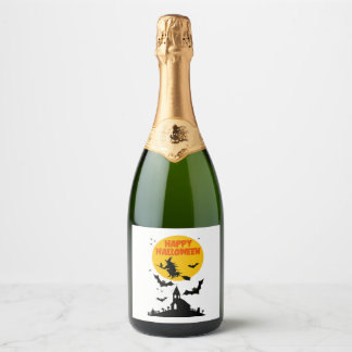 Halloween witch                            sparkling wine label