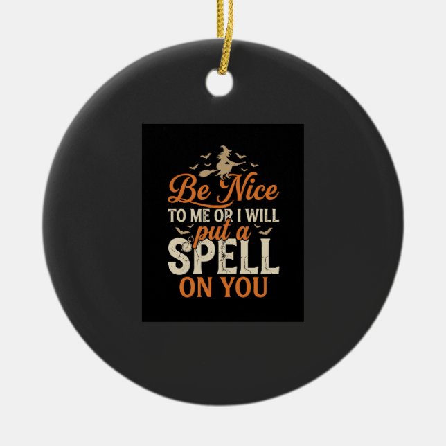 Halloween Witch Spell Graphic_1 Ceramic Tree Decoration (Front)