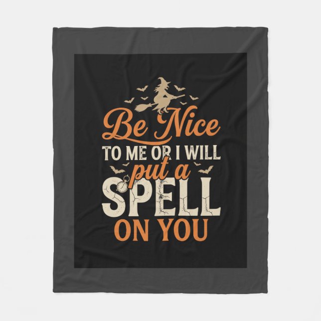Halloween Witch Spell Graphic_1 Fleece Blanket (Front)